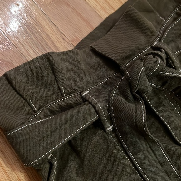 Free People Splendor in Grass Olive Green Skirt ( Button, Zipper, Tie belt ) - Picture 5 of 10